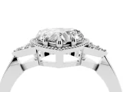Heart-Shaped Milgrain Frame Engagement Ring Setting | Accent Clusters | White Gold
