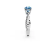 Cushion Cut Twist Engagement Ring Setting for a Fancy Blue Lab-Grown Diamond | Platinum