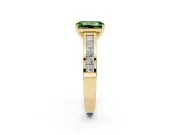 Emerald Cut Channel Engagement Ring Setting for a Fancy Green Lab-Grown Diamond | Yellow Gold