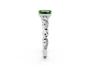 Emerald Cut Vine Engagement Ring Setting for a Fancy Green Lab-Grown Diamond | Platinum