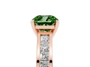 Cushion Cut Channel Engagement Ring Setting for a Fancy Green Lab-Grown Diamond | Rose Gold
