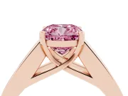 Cushion Cut Channel-Set Engagement Ring Setting for a Fancy Pink Lab-Grown Diamond | Rose Gold