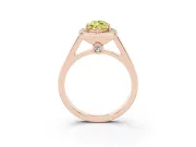 Marquise Rimmed Halo Engagement Ring Setting for a Fancy Yellow Lab-Grown Diamond | Rose Gold