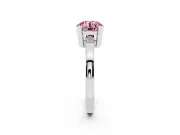 Round Solitaire Engagement Ring Setting for a Fancy Pink Lab-Grown Diamond | Flat Tab Prongs | Sterling Silver