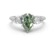 Pear-Shaped 3-Stone Engagement Ring Setting for a Fancy Green Lab-Grown Diamond | Platinum