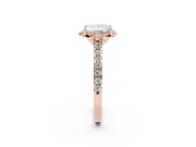 Princess Cut Floral Petal Engagement Ring Setting | Petal Accents | Rose Gold