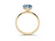 Heart-Shaped Hidden Halo Engagement Ring Setting for a Fancy Blue Lab-Grown Diamond | Plain Band | Yellow Gold
