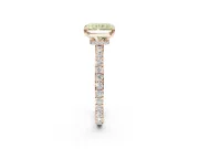 Radiant Cut Hidden Halo Engagement Ring Setting for a Fancy Yellow Lab-Grown Diamond | Pavé Band | Rose Gold