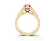 Cushion Cut Channel-Set Engagement Ring Setting for a Fancy Pink Lab-Grown Diamond | Yellow Gold