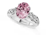 Oval Graduated Engagement Ring Setting for a Fancy Pink Lab-Grown Diamond | White Gold