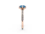 Cushion Cut Floral Petal Engagement Ring Setting for a Fancy Blue Lab-Grown Diamond | Petal Accents | Rose Gold