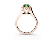 Cushion Cut Halo Engagement Ring Setting for a Fancy Green Lab-Grown Diamond | Square Profile Band | Rose Gold
