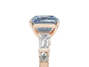 Asscher Cut Tapered Baguette Engagement Ring Setting for a Fancy Blue Lab-Grown Diamond | Rose Gold