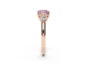 Princess Cut 5 Stone Engagement Ring Setting for a Fancy Pink Lab-Grown Diamond | Rose Gold