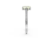 Princess Cut Vintage Cathedral Engagement Ring Setting for a Fancy Yellow Lab-Grown Diamond | Carved Band | Platinum