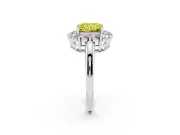Radiant Cut Cluster Halo Engagement Ring Setting for a Fancy Yellow Lab-Grown Diamond | Large Round Accents | Platinum