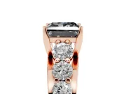 Princess Cut Engagement Ring Setting for a Black Center | Rose Gold