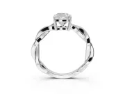 Cushion Cut Twisted Pavé Solitaire Engagement Ring Setting | Open Basket | Platinum