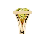 Princess Cut Bezel Engagement Ring Setting for a Fancy Yellow Lab-Grown Diamond | Yellow Gold