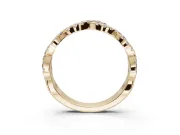 Round Lab-Grown Diamond Twisted Pavé Half Eternity Band | Interwoven Strands | Yellow Gold