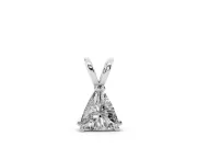 Trillion Cut Diamond Solitaire Pendant Set in White gold with Double Prong Setting