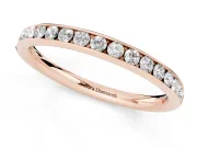 Round Lab-Grown Diamond Narrow Channel Set Wedding Band | Comfort Fit | Rose Gold