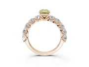 Emerald Cut Engagement Ring Setting for a Fancy Yellow Lab-Grown Diamond | Rose Gold - Design NV-24455