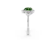 Heart-Shaped Cluster Engagement Ring Setting for a Fancy Green Lab-Grown Diamond | Platinum
