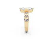 Marquise Tension Style Engagement Ring Setting | Flush Set Accents | Yellow Gold