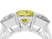 Princess Cut Engagement Ring Setting for a Fancy Yellow Lab-Grown Diamond | Sterling Silver - Design NV-24920