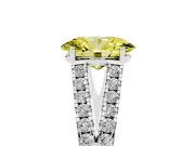 Oval Graduated Split Shank Engagement Ring Setting for a Fancy Yellow Lab-Grown Diamond | Platinum