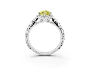 Marquise Leaf Halo Engagement Ring Setting for a Fancy Yellow Lab-Grown Diamond | Platinum