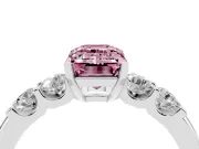 Emerald Cut Five Stone Engagement Ring Setting for a Fancy Pink Lab-Grown Diamond | Platinum