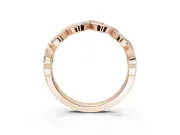Round Lab-Grown Diamond Infinity Twist Wedding Band | Pavé and Polished | Rose Gold
