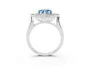 Heart-Shaped Engagement Ring Setting for a Fancy Blue Lab-Grown Diamond | Sterling Silver - Design NV-24790