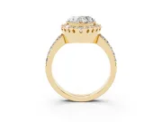 Heart-Shaped Vintage Milgrain Halo Engagement Ring Setting | Pierced Gallery | Yellow Gold