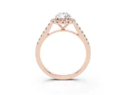 Pear-Shaped Halo Engagement Ring Setting | Pave Shoulders | Rose Gold
