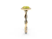 Round Twist Halo Engagement Ring Setting for a Fancy Yellow Lab-Grown Diamond | Yellow Gold