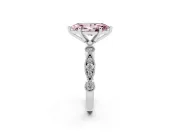 Marquise Vintage Engagement Ring Setting for a Fancy Pink Lab-Grown Diamond | Sterling Silver