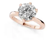 Round Tapered Solitaire Engagement Ring Setting | Claw Prong Head | Rose Gold