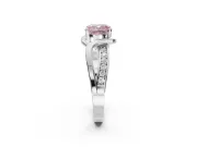 Cushion Cut Bypass Solitaire Engagement Ring Setting for a Fancy Pink Lab-Grown Diamond | Pavé Strands | Platinum