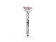 Pear-Shaped Engraved Engagement Ring Setting for a Fancy Pink Lab-Grown Diamond | Sterling Silver