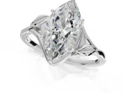 Marquise Leaf Bypass Solitaire Engagement Ring Setting | Polished Band | Platinum