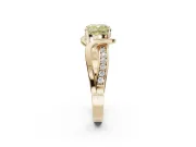Cushion Cut Bypass Solitaire Engagement Ring Setting for a Fancy Yellow Lab-Grown Diamond | Pavé Strands | Yellow Gold