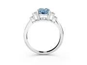 Oval Cluster Accent Engagement Ring Setting for a Fancy Blue Lab-Grown Diamond | White Gold