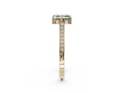 Asscher Cut Vintage Cathedral Engagement Ring Setting for a Fancy Green Lab-Grown Diamond | Carved Band | Yellow Gold