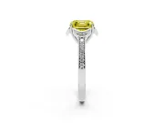 Asscher Cut Floral Pavé Engagement Ring Setting for a Fancy Yellow Lab-Grown Diamond | Platinum