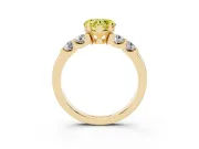 Heart-Shaped Five Stone Engagement Ring Setting for a Fancy Yellow Lab-Grown Diamond | Yellow Gold