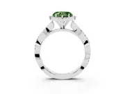 Heart-Shaped Twisted Halo Engagement Ring Setting for a Fancy Green Lab-Grown Diamond | Platinum