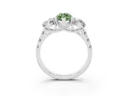 Marquise Three Stone Engagement Ring Setting for a Fancy Green Lab-Grown Diamond | Accented Shoulders | Platinum